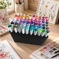 60 couleurs, marqueurs d'art à double pointe à base d'eau, pointe fine, stylos de coloriage pour le dessin, la calligraphie, l'illustration, le journaling