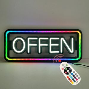 German OFFEN Neon <b>LED</b> shop window open decoration light USB powered ambient light street indicator light luminous <b>letters</b> 5V - Product Image 2