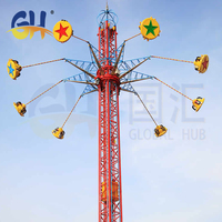 Manège d'attraction pour adultes, équipement de divertissement extérieur, balançoire de 42m, manège Flying Star, pour parcs d'attractions et fêtes foraines, à vendre