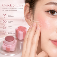 Nouveauté : Crème blush pressée multi-teintes en forme originale, impression de marque privée disponible pour les propriétaires de marques dès maintenant