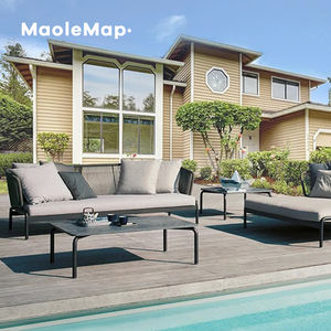 Chaises de restaurant Ensembles de jardin Fauteuils avec accoudoirs Mobilier d'extérieur en aluminium de luxe Canapé nordique Hôtel Patio Bistro Daybed <span class=keywords><strong>Transat</strong></span> Piscine - Product Image 3