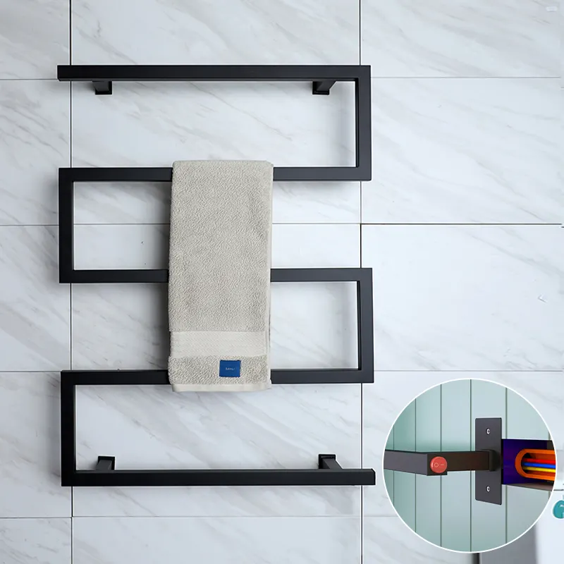 Toallero eléctrico de acero inoxidable 2022, calentador de toallas con riel caliente para baño, nuevo diseño, 304