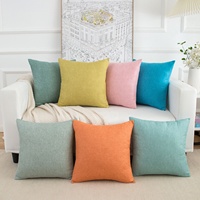 Housse de coussin solide, décoration intérieure, housse de coussin en lin, housse de coussin pour canapé, lit, siège de voiture, personnalisable