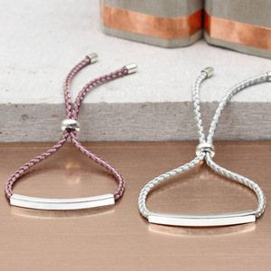 Moda gioielli <span class=keywords><strong>in</strong></span> <span class=keywords><strong>argento</strong></span> bar inciso <span class=keywords><strong>nome</strong></span> personalizzato braccialetto di corda <span class=keywords><strong>con</strong></span> perline braccialetto registrabile per le donne - Product Image 5