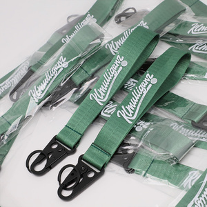 Lbr tùy chỉnh vải Keychain 3D lụa Màn hình in ấn logo Nylon vải dây ngắn với Carabiners - Product Image 2