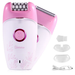 HATTEKER HT-557 Epilator untuk Wanita-Epilator Tanpa Kabel Penghilang Bulu untuk Wanita, Alat Cukur Elektrik 2-in-1 Penghilang Bulu - Product Image 1