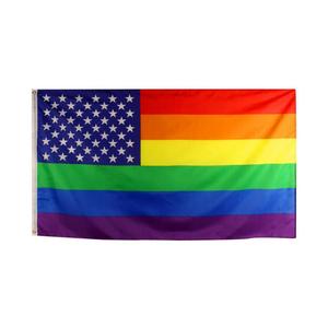 Maßgefertigte 100% Polyester LGBT <span class=keywords><strong>Pride</strong></span> 3x5ft Demisexuelle Flagge Demi Asexuelles Banner Zwei Ösen Siebdruck Acryl Fahnenmast Faltbar - Product Image 4