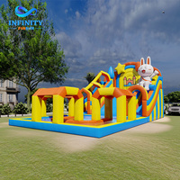 Toboggan aquatique gonflable commercial d'extérieur, nouveau design, avec piscine, toboggan aquatique gonflable pour parc aquatique au sol