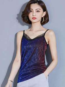 Camiseta de Protección Solar de Doble Capa de Chifón para Mujer, Manga Larga, Cuello Halter Brillante y Sedoso, Cómoda y Transpirable - Product Image 5