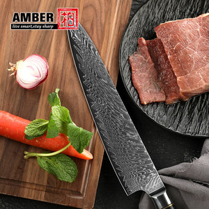 Hot bán chuyên nghiệp 9 inch Gyuto nhựa gỗ xử lý 67 lớp VG10 Damascus thép đầu bếp dao - Product Image 4