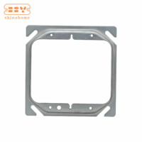 Anneau de plâtre carré de 4 pouces en acier galvanisé surélevé de 1/4 po pour couvercle de boîte de jonction électrique, compatible avec les boîtes 4x4 standard américaines