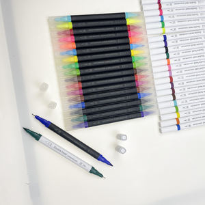 Nouveau produit 2022 – Ensemble de marqueurs pinceaux à double pointe pour aquarelle, 12 ou 24 couleurs, non toxiques, pour peinture et coloriage - Product Image 4