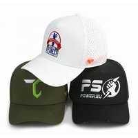 Casquettes pour hommes avec logo brodé personnalisé, vente en gros de casquettes de créateurs pour hommes, casquette de baseball perforée avec découpe au laser