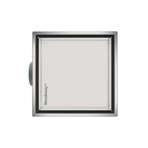 Mondeway Drain carré en <span class=keywords><strong>plastique</strong></span> de taille 150x150mm conception réversible sur grille d'insertion de carrelage de haute qualité poli miroir - Product Image 4