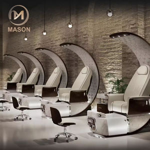 Fauteuil de pédicure professionnel europé<span class=keywords><strong>en</strong></span> réglable pour spa et salon de manucure - Design à dossier haut, massage par vibration intégrale automatique - Product Image 1