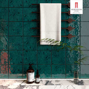 Carreaux artisanaux à surface <span class=keywords><strong>ondul</strong></span>ée, carreaux moulés à la main de couleur verte pour un style moderne, pour véranda et mur de salle de bain - Product Image 4