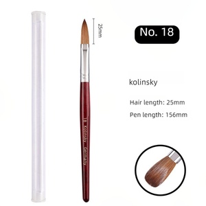 Hot-selling Red Wooden Handle Nail Acrylic Powder <b>Brush</b> with Professional 50%kolinsky Nail <b>Brush</b> Art Customized logo - Product Image 6