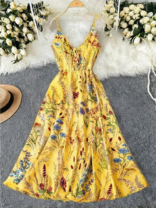 Abito casual da donna con stampa artistica, abito a canotta fluido e confortevole taglie forti per l'uso quotidiano - Product Image 3