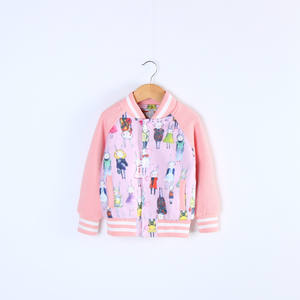 เสื้อแจ็คเก็ตเบสบอลสีชมพูสำหรับเด็กผู้หญิงขายส่งจำนวนมากสำหรับฤดูใบไม้ผลิ - Product Image 2