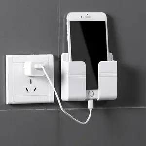 Estoque Popular New Wall Phone Holder Adhesive Mobile Phone Wall Charger Holder E Suporte De Controle Remoto