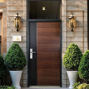 Portes en acier à grain de bois ZS avec isolation thermique et isolation phonique Portes avant et arrière en acier antivol en acier professionnel - Product Image 3