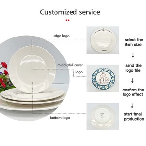 Platos de Porcelana Blancos Baratos al por Mayor para Servir Postres, Juego de Platos de Cerámica de 8/10 Pulgadas para Cena, Bodas, Restaurantes y <span class=keywords><strong>Catering</strong></span> - Product Image 5