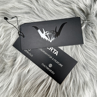 Étiquette volante personnalisée recyclable avec logo UV brillant pour vêtements, étiquette en papier pour mode et prêt-à-porter, étiquette volante imprimée avec cordon pour jeans