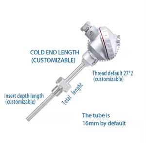 Micc WRP-130เทอร์โมคัปเปิลประเภท K ที่ปรับแต่งได้สำหรับใช้ในอุตสาหกรรมช่วงอุณหภูมิสูง0-300องศา - Product Image 5