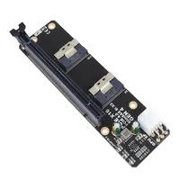 Adaptador de ranura SlimSAS 8i x2 a PCIe 4.0 x16 de 2 puertos, tarjeta elevadora SFF8654 GEN4 para tarjeta gráfica de red, tarjeta de video GPU, cable de alimentación de 6 pines