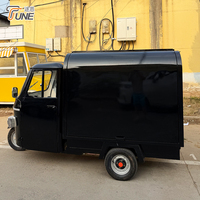 Tricycle Électrique de Luxe Noir Style Piaggio Ape pour la Vente en Gros – Bar à Café Mobile – Fournisseur d'Usine