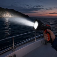 Linterna LED de Mano Compacta de 20W, Resistente al Agua IP66, Recargable, 2000LM, USB-C, Haz de Luz Largo de 1200m, para Caza y Actividades al Aire Libre