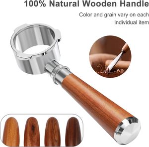 <span class=keywords><strong>Porte</strong></span>-<span class=keywords><strong>filtre</strong></span> à café expresso en métal avec poignée en bois à 3 oreilles, 51/54/58 mm, éco-responsable, sans fond, pour <span class=keywords><strong>Delonghi</strong></span> - Product Image 3