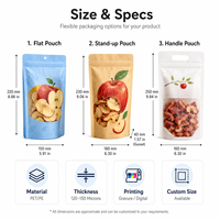 Sachet refermable pour chips de pomme, chips de noix de coco, granola, avec fenêtre transparente, sachet autoportant pour emballage de noix
