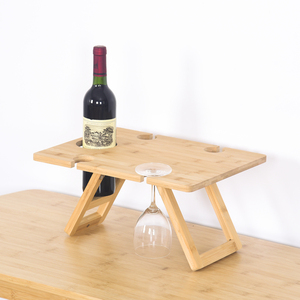 Bamboo <strong>Picnic</strong> <strong>Tables</strong> Outdoor <strong>Folding</strong> Portable Bamboo Wooden <strong>Picnic</strong> Tray Custom Snack <strong>Table</strong> For Beach Camping With Wine Holder - Product Image 3