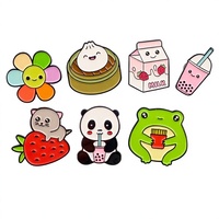 Insignias Personalizadas de Metal con Diseño de Dibujos Animados, Técnica de Estampado, Modelo con Eslogan Positivo, Empaque Individual, Promocionales para Empresas