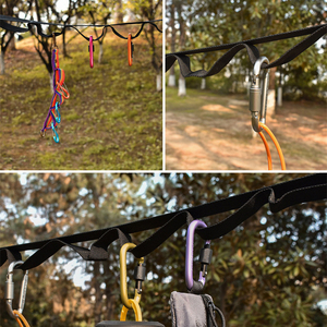 Forniture per esterni 6.9m da campeggio regolabile in corda appesa per <span class=keywords><strong>tenda</strong></span> stendibiancheria da 19 <span class=keywords><strong>anelli</strong></span> cordino da campeggio con fibbia di sicurezza - Product Image 4