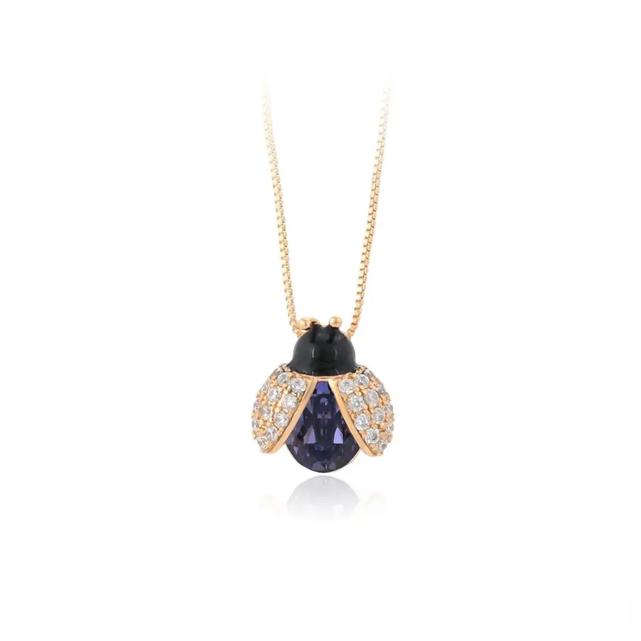 Colgante de oro de 18K para mujer, joyería sencilla y encantadora, ladybug, A00513474