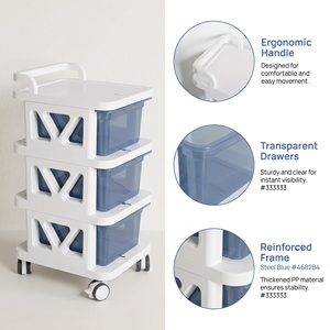 Carrito de Belleza Blanco de Lujo con Estante de Almacenamiento de Múltiples Niveles y Gestión de Cables para Equipo Láser de Escritorio para Salón Profesional - Product Image 3