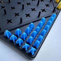 Jeu d'échecs triangulaire en plastique avec bande élastique et puzzle à chaîne - Jouet éducatif STEM