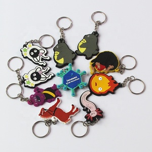 Promotional Gift Personalized Keychains Cartoon 2D Silicone Keychain Customized 3D Anime Sofft PVC Rubber keyrings Keyholder