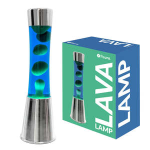 Lampe à lave en verre moderne Fisura Industrial, bleu vert, 17 cm, lampe de bureau décorative, fabriquée en Italie, cadeau d'anniversaire - Product Image 1