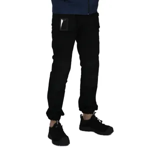 पुरुषों के ऑक्सफोर्ड पैंट यूटिलिटी टूल पॉकेट कारपेंटर हैवी ड्यूटी घुटने प्रबलित कार्य सुरक्षा पतलून पहनें