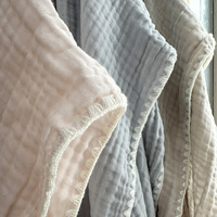 QDTEX nouvelle venue douce 100% bébé mousseline couvertures lit refroidissement bébé coton gaze couvertures jeter pour les nouveau-nés