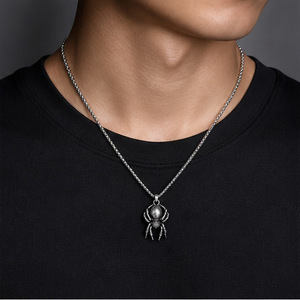 Yunnique – collier avec pendentif araignée en acier inoxydable, unisexe, style punk, bijoux à motif animal, accessoire de mode - Product Image 2