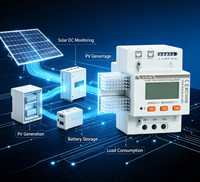Compteur d'énergie triphasé sur rail DIN Acrel DC DJSF1352-D-600, courant max. 600A, pour solaire photovoltaïque, télécommunications et bornes de recharge de VE, Modbus-RTU