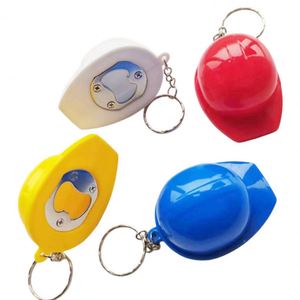 Custom Logo LED Safety Helmet Mini Hard Hat <b>Bottle</b> Opener Plastic Keychain with <b>Light</b> Keychains - Product Image 6