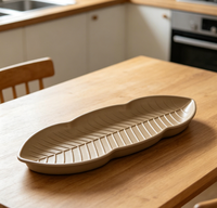 Plaque de cuisson en acier aluminisé durable et écologique, antiadhésive, avec design à longues feuilles, compatible four, pour la cuisson domestique du pain