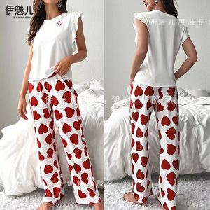 Conjunto de Pijama y Ropa de Estar por Casa para Mujer, Estilo Europeo y Americano, Sexy, Casual y Cómodo, Novedad 2025 - Product Image 1
