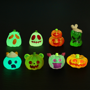 Figuras de Calabaza de Resina Miniatura al por Mayor, Brillan en la Oscuridad y de Color Sólido, para Decoración de Jardín de Hadas y Manualidades - Product Image 5