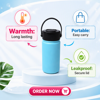 Bouteille d'eau portable Jiahe en acier inoxydable de 350 ml pour étudiants, isotherme sous vide avec paille, large ouverture, sans BPA, pour la randonnée et les activités de plein air